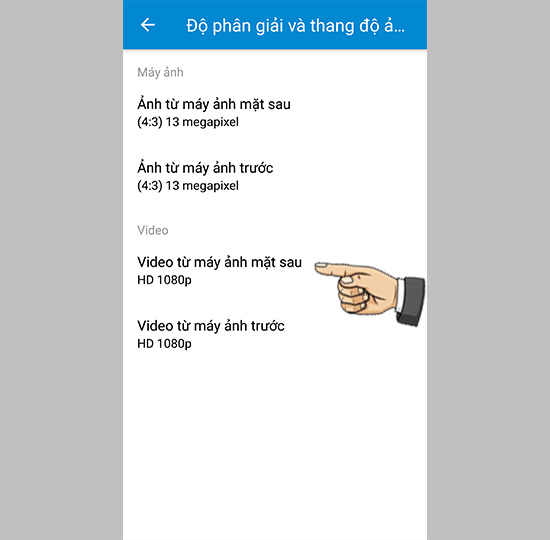 Tùy chọn cho máy ảnh và video